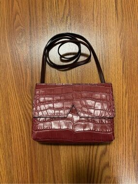 Vince Croc-Embossed Leather Crossbody Bag